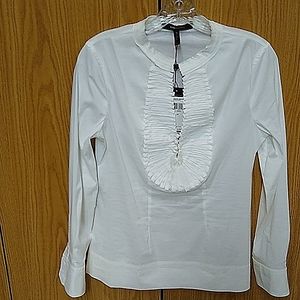 BCBG magnificent white tunic with incredible detai